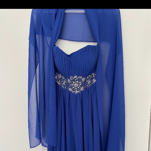 Fiesta Fashion -A-Line Royal Blue Formal Dress -XS - Picture 7 of 10